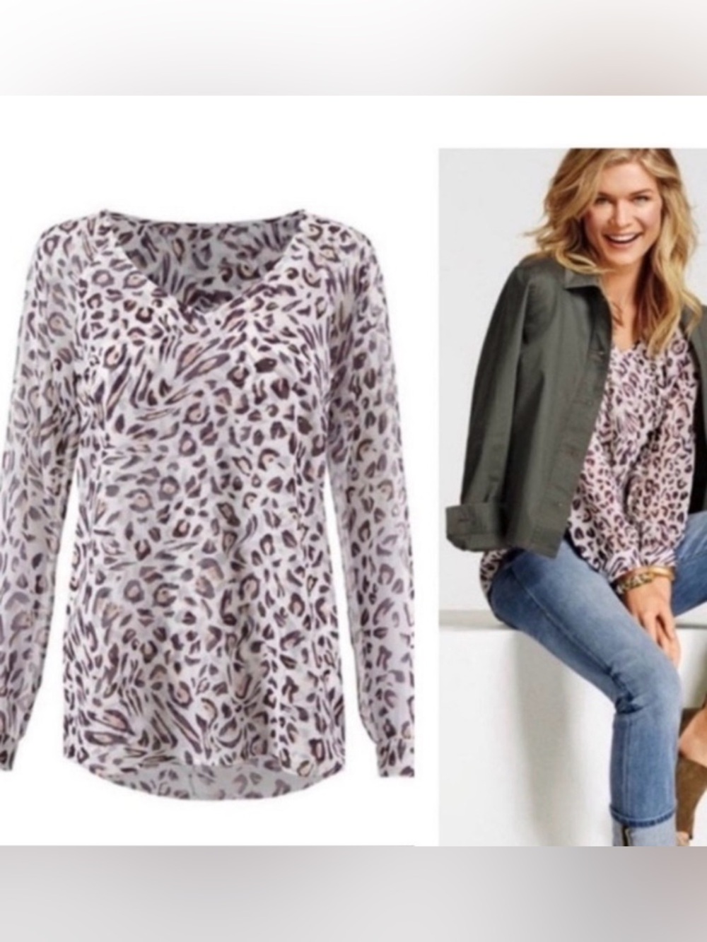 CAbi Glamour Blouse Leopard Print Style# 5337 S